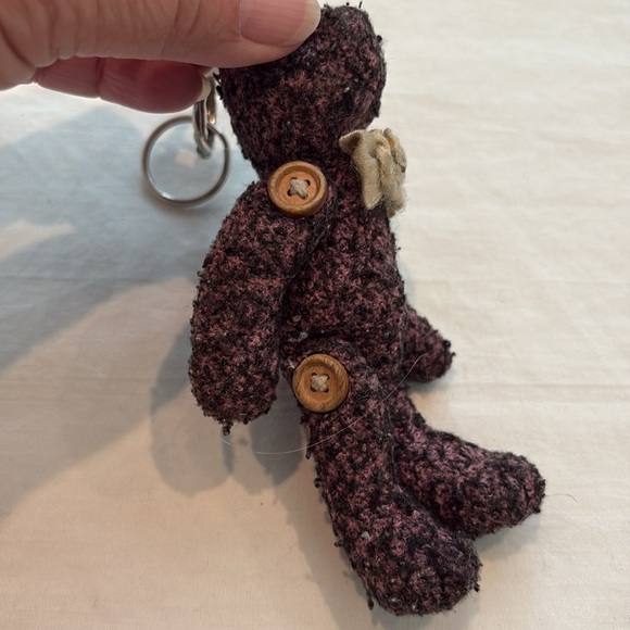 Purple Tiny Jointed Teddy Bear Keychain - Picture 3 of 5